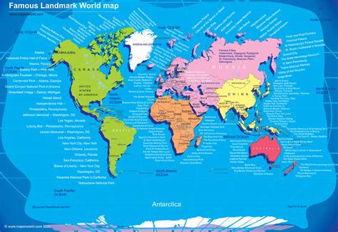 world travel map world  map famous destinations   world