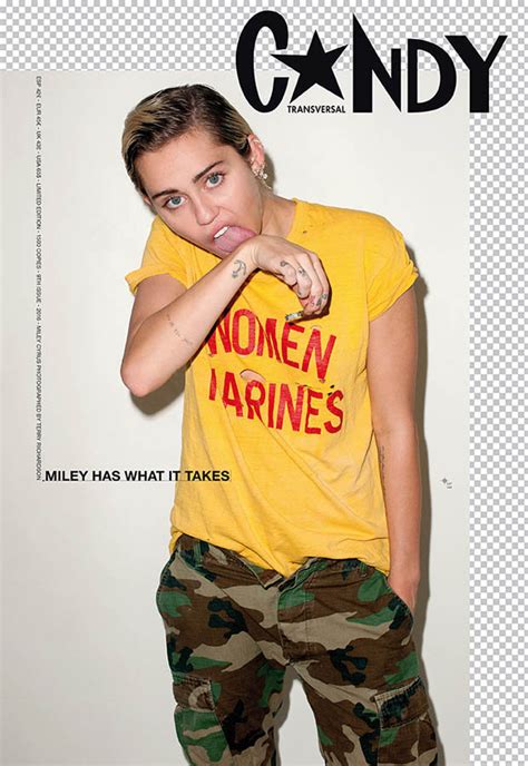 miley cyrus licks a strap on penis while posing naked on candy magazine daily star