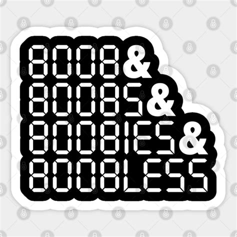 boobless calculator upside  words nerdy gift sticker teepublic