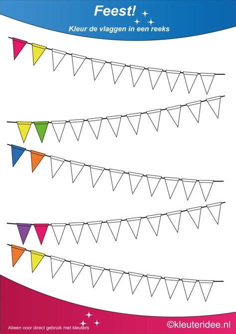kleur de vlaggen  een reeks  thema feest voor kleuters juf petra van kleuteridee color