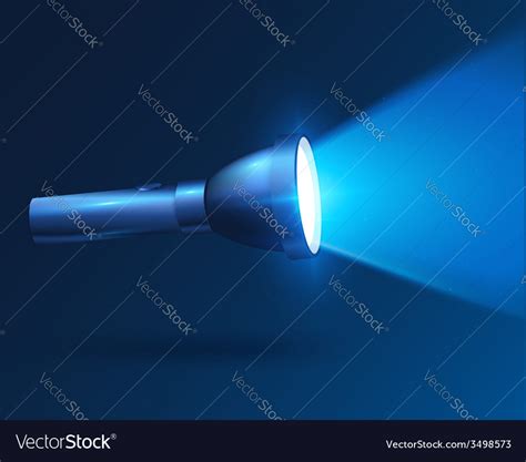 blue realistic shining flashlight  darkness vector image
