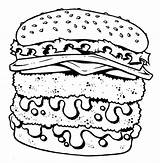 Coloring Food Pages Fast Junk Burger Unhealthy Cheeseburger Printable Color Getcolorings Beautiful Print Double sketch template
