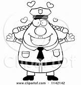 Loving Woman Police Clipart Cartoon Man Chubby Coloring Thoman Cory Outlined Vector sketch template