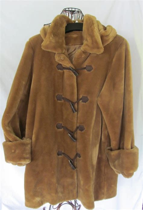 brown teddy bear fur jacket toggle button winter coat designer