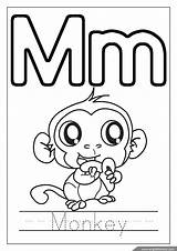 Coloring Alphabet Pages Letters Monkey Letter Preschool Printable Worksheets Abc Cute Choose Board sketch template