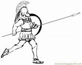 Greek Hoplite Mythology Coloring Pages Online Printable Other Color sketch template