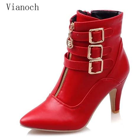 Fashion New Chelsea Ankle Boots Buckled Women Sexy High Heels Party