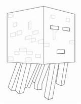 Minecraft Coloring Ghast Pages Printable sketch template