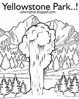 Yellowstone Faithful Geyser Countryside Wilderness sketch template