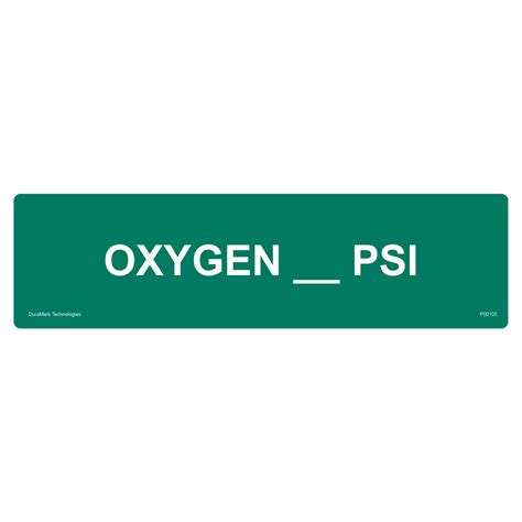 asme  oxygen green write  pipe label