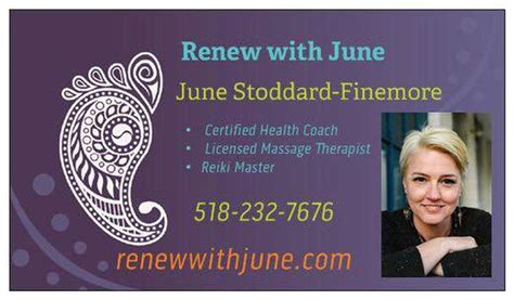renew with june certified health coach and massage