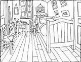Coloring Pages Gogh Van Kids Vincent Bedroom Arles Colouring House Doodle Bed Side Arte Boyama Room Yellow Museum Painting Paintings sketch template