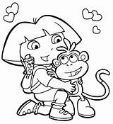 Dora Coloring Cuddle Aventureira Nisse Tegninger Monkey Designlooter sketch template