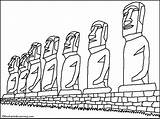 Moai Statues Enchantedlearning sketch template