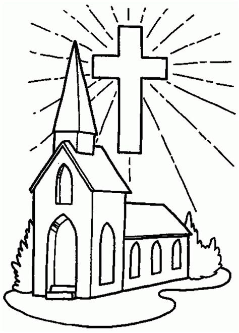 church coloring page coloring pages