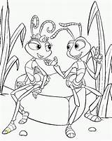 Coloring Life Bug Disney Pages Bugs Divyajanani sketch template