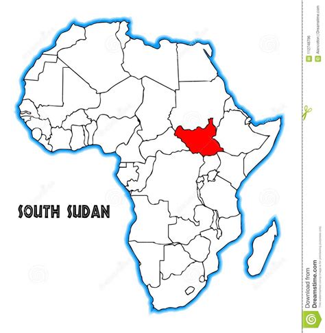 South Sudan Africa Map Stock Vector Illustration Of