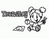 Coloring Thursday Week Days Pages Colorear Color Print Coloringcrew Related Coloringhome Getcolorings Popular sketch template