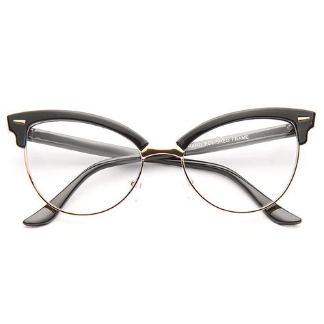 Evelyn Metal Frame Cat Eye Clear Glasses Cosmiceyewear