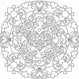 Coloring Pages Mandala Heart Flower Rose Dover Publications Adults Drawing Adult Printable Hearts Welcome Book Books Mandalas Colouring Doverpublications Sheets sketch template