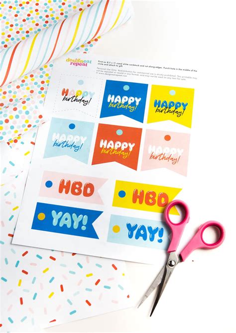happy birthday  printable gift tags gift tags birthday happy