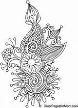 Paisley Coloring Adult Pages Getdrawings sketch template