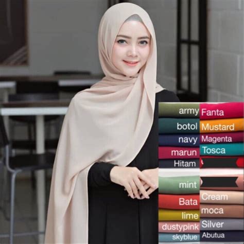 Hijab Pashmina Warna Cream