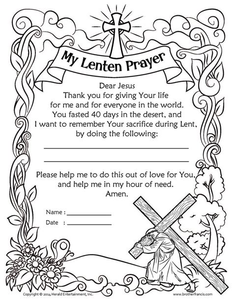 print  lenten prayer printable coloring pages