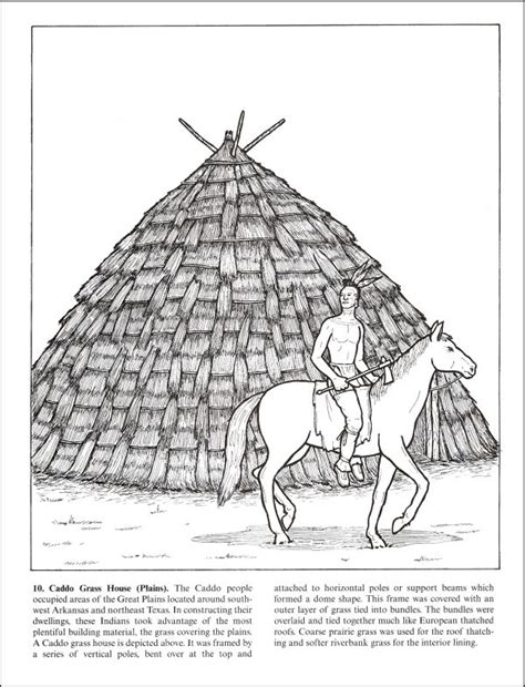 wigwams longhouses   native american dwellings coloring book dover publications