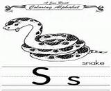 Coloring Alphabet Pages Snake Traditional Printable sketch template