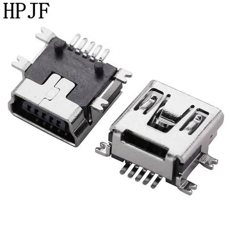 pcs mini usb type  female  pin smt smd pcb socket connector short body usb  connectors