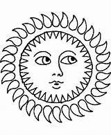 Coloring Sun Summer Popular Face sketch template