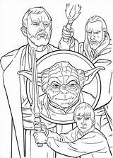 Yoda Coloring Pages Wars Star sketch template
