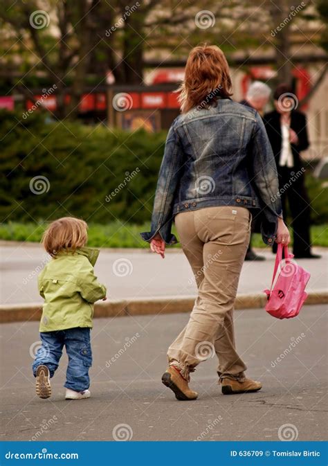 Catching Mom Stock Image Image Of Trousers City Rose 636709