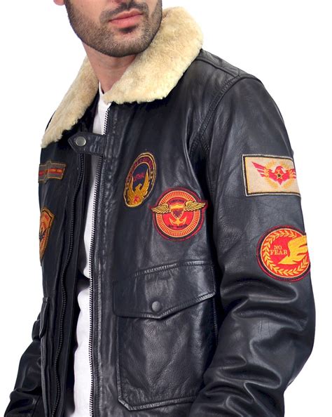 flying aviator bomber jacket  patched pilot bomber jacket
