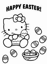 Kitty Coloring Hello Pages Easter Printable Happy Kids Cute Shopping Colouring Color Print Egg Mall Forever Cards Fun Card Girl sketch template