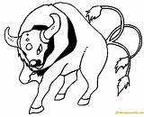 Tauros Pokemon Pages Coloring Online Color Printable Coloringpagesonly sketch template