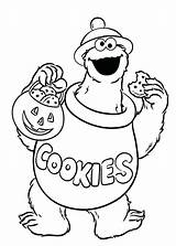 Monster Coloring Cookie Halloween Pages Elmo Color Printable Sheets Getcolorings Print Eat Big sketch template