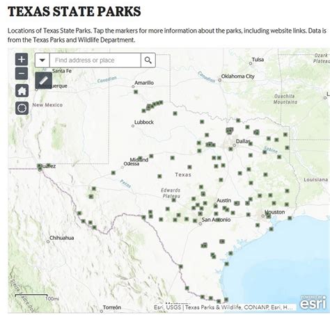 find info  texas state parks   interactive map fort worth