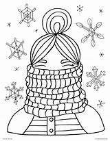 Coloring Pages Winter Cozy Color Solstice Girl Adults Printable Snow Let Scarf Kids Getcolorings Spend Frigid Palette Lights Holiday Inside sketch template