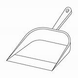 Dustpan Pan Outline Drawing Clipart Cleaning Background Dust Symbol Isolated Icon Style Clipartmag Vector sketch template