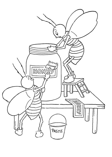 kids printable honey bees coloring page  graphics fairy