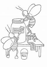Honey Coloring Bees Printable Kids Fairy Bee Printables Pdf Size Graphics Colouring Book First Honeybees sketch template
