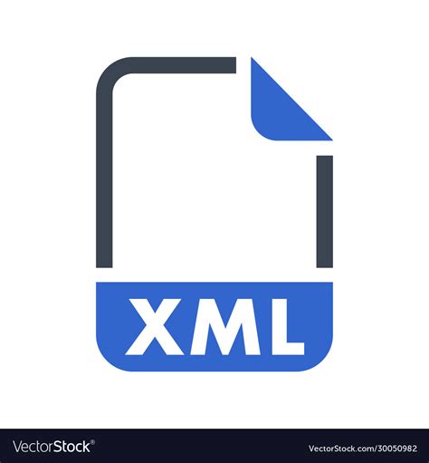 xml file format icon royalty  vector image