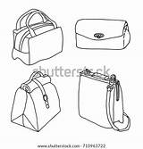 Clutch Bag Handbags Cross Body Folded Shutterstock Vector Stock Illustration Preview sketch template