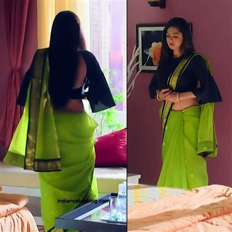 drashti dhami sexy backless low waist saree hd tv caps indian telly show