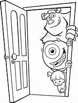 Coloring Door Inc Monsters Boo Monster Mike Sulley Pages Front Sullivan Wazowski Disney Doors Para Colorear Color Dibujos James Ink sketch template