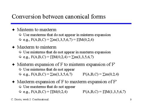 conversion  canonical forms