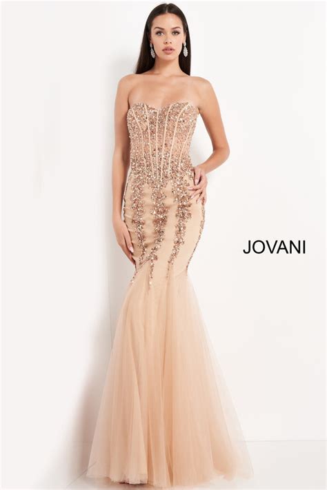 jovani 5908 sheer corset mermaid prom dress pageant sexy embellished f