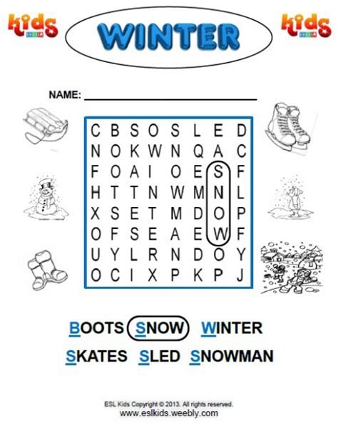 winter activities  kindergarten worksheets